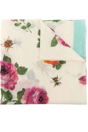 Gucci Ausgefranster Schal mit Blumen-Print