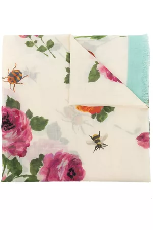 Gucci Damen Schals - Ausgefranster Schal mit Blumen-Print