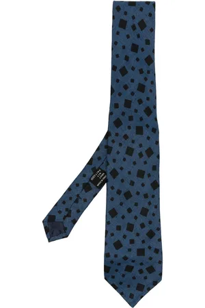 VERSACE 1970s Leinenkrawatte mit Quadrat-Print