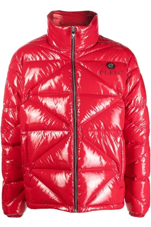 Philipp Plein Gefütterte Jacke mit Glanzoptik