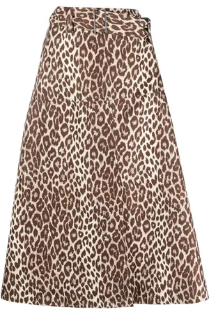 Jil Sander Midirock mit Leoparden-Print