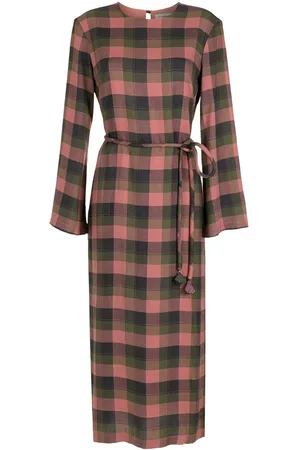 Olympiah Kariertes Folk Hemdkleid