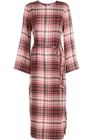 Olympiah Kariertes Folk Hemdkleid