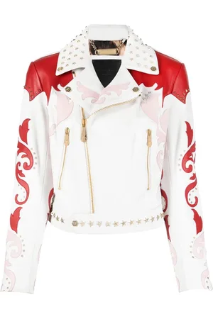 Philipp Plein Intarsien-Lederjacke