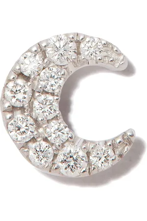 Maria Tash 18kt Crescent Moon Weißgoldohrring mit Diamanten