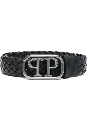 Philipp Plein Geflochtener Gürtel mit Logo-Schnalle