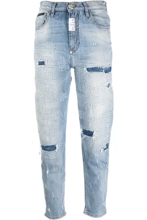 Philipp Plein Mom Jeans im Distressed-Look