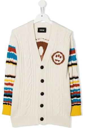 BARROW Gestreifter Cardigan mit Zopfmuster