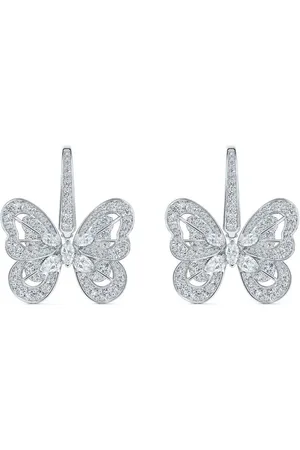 De Beers 18kt Portraits of Nature Butterfly Weißgoldohrringe mit Diamanten