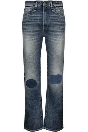 R13 Slim-Fit-Jeans mit hohem Bund