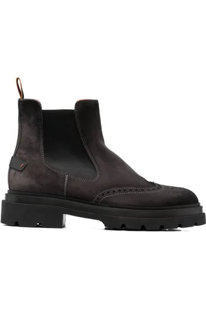 santoni Wildlederstiefel mit Budapestermuster