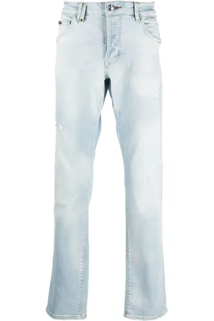 Philipp Plein Destroyed Jeans mit geradem Bein