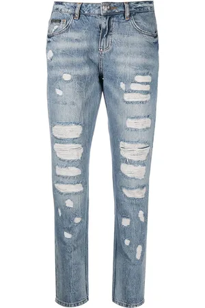 Philipp Plein Boyfriend-Jeans im Distressed-Look
