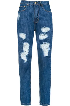 AMAPÔ Ausgefranste High-Waist-Jeans