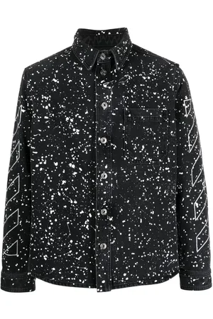 OFF-WHITE Jeanshemd mit Farbklecks-Print