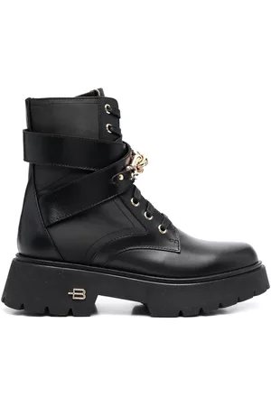 BALDININI Damen Stiefeletten - Stiefel mit Logo-Schild