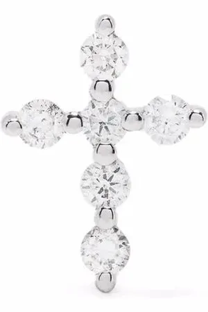 DJULA 18kt Cross Weißgoldohrstecker mit Diamanten