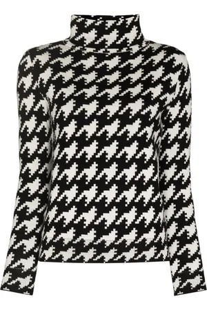 Perfect Moment Rollkragenpullover mit Hahnentrittmuster