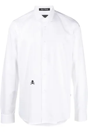 Philipp Plein Hemd mit aufgesticktem Totenkopf