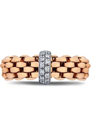 FOPE 18kt Flexible Rot- und Weißgoldring mit Diamanten