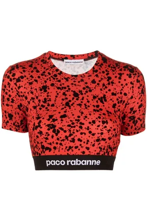 Paco rabanne Cropped-Top mit Farbklecks-Print