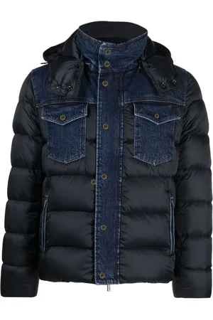 MOORER Gefütterte Jacke mit Jeansbesatz