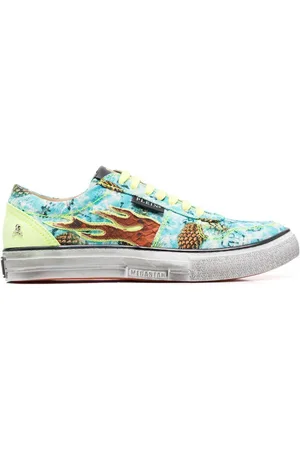 Philipp Plein Sneakers aus Canvas mit Flammen-Print