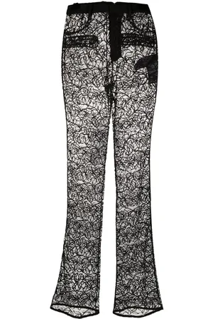 Saint Laurent Straight-Leg-Hose aus Blumenspitze