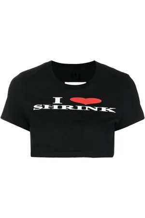 DOUBLET Cropped-T-Shirt mit Slogan
