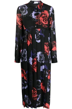 Salvatore Ferragamo Midikleid mit Blumen-Print