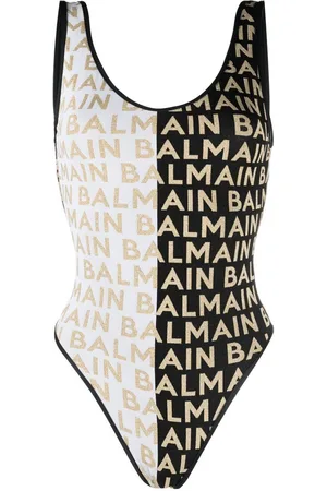 Balmain Zweifarbiger Badeanzug