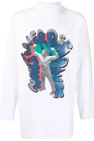 MARTINE ROSE Langarmshirt mit grafischem Print