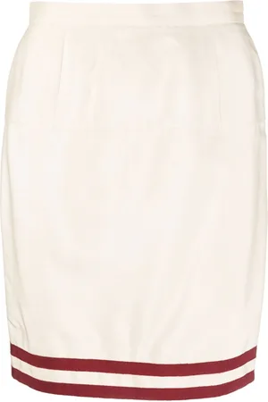 CHANEL 1980 High-Waist-Bleistiftrock aus Seide