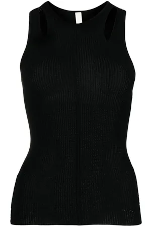 DION LEE Geripptes Merino-Top