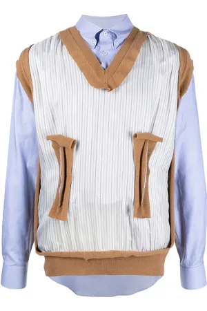 Maison Margiela Spliced Hemd mit Strickdetail