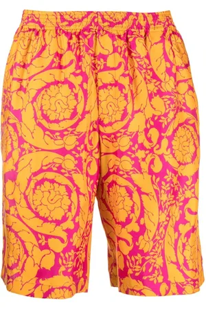 VERSACE Shorts aus Seide mit Barocco Silhouette-Print