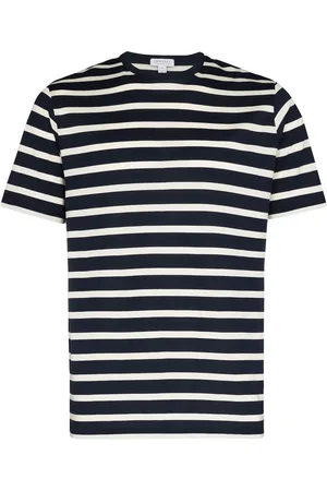Sunspel T-Shirt mit Breton-Streifen