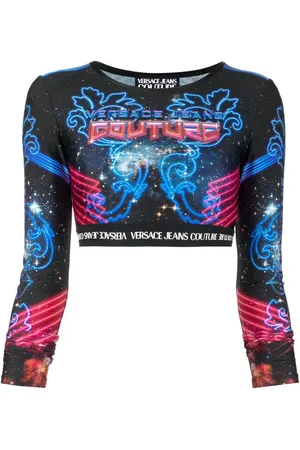 VERSACE Cropped-Top mit Logo-Print