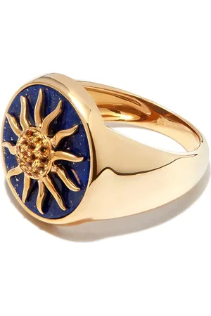 YVONNE LÉON 9kt Chevaliere Soliel Gelbgold-Siegelring mit Lapislazuli und Zitrin