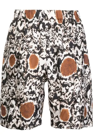 Edward Crutchley Seidenshorts mit abstraktem Muster