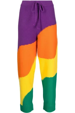 MIRA MIKATI Gestreifte Wavey Intarsien-Hose