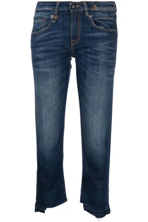 R13 Cropped-Jeans mit hohem Bund