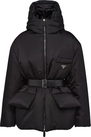 Prada Re-Nylon Daunenjacke mit Kapuze
