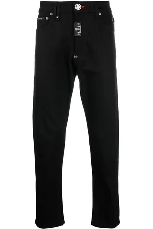 Philipp Plein Halbhohe Straight-Leg-Jeans