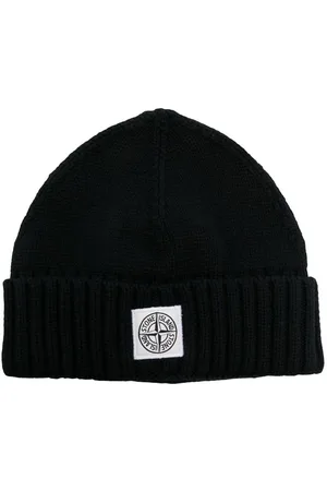 Stone Island Fein gestrickte Mütze mit Logo