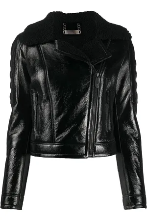 Philipp Plein Jacke mit Shearling-Besatz