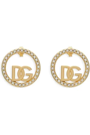 Dolce & Gabbana Strassverzierte Creolen mit DG-Logo