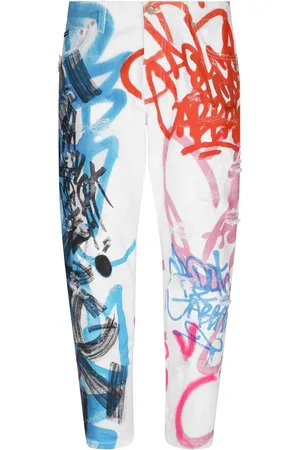 Dolce & Gabbana Straight-Leg-Jeans mit Graffiti-Print