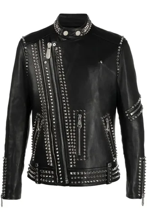 Philipp Plein Bikerjacke mit Rockstud-Nieten