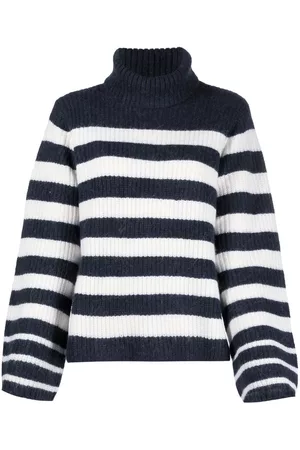 Baum und Pferdgarten Damen Rollkragenpullover - Gestreifter Rollkragenpullover